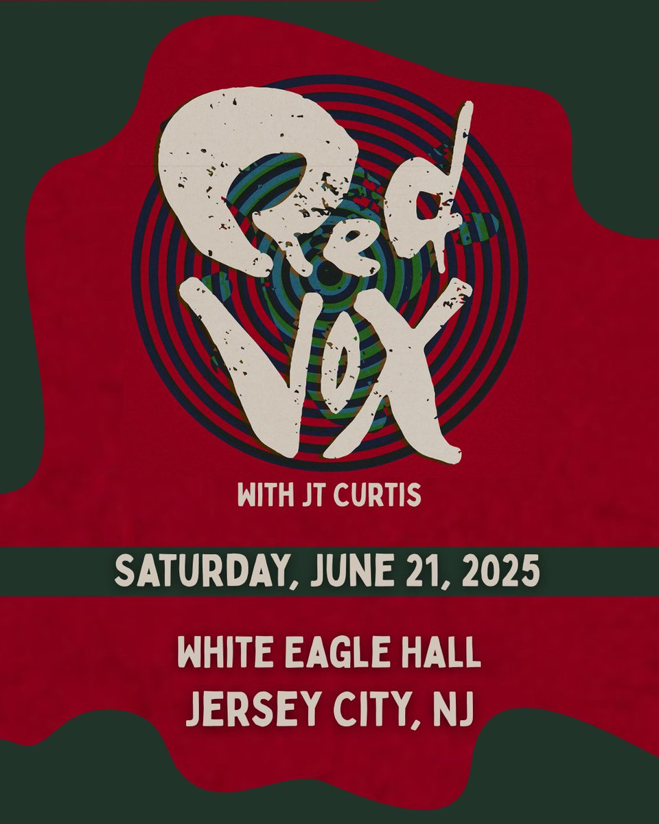 We're playing White Eagle Hall in Jersey City! Tickets on sale tomorrow at: wl.seetickets.us/event/red-vox/…