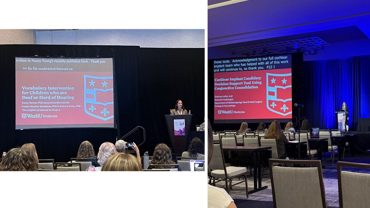 Congrats to Casey Reimer and Shannon Lefler who presented at the ACIA conference. Reimer discussed "Vocabulary Intervention for Children who are Deaf or Hard of Hearing," and Lefler spoke on "Cochlear Implant Candidacy Decision Support Tool Using Conjunctive Consolidation."