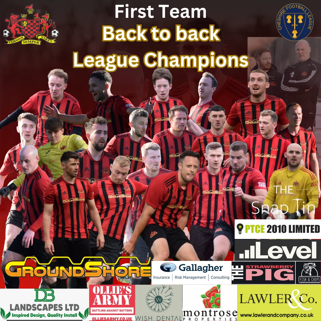 Back to back 
<a href="/CheshireFL/">Cheshire Football League ⚽️</a> Premier Division Champions