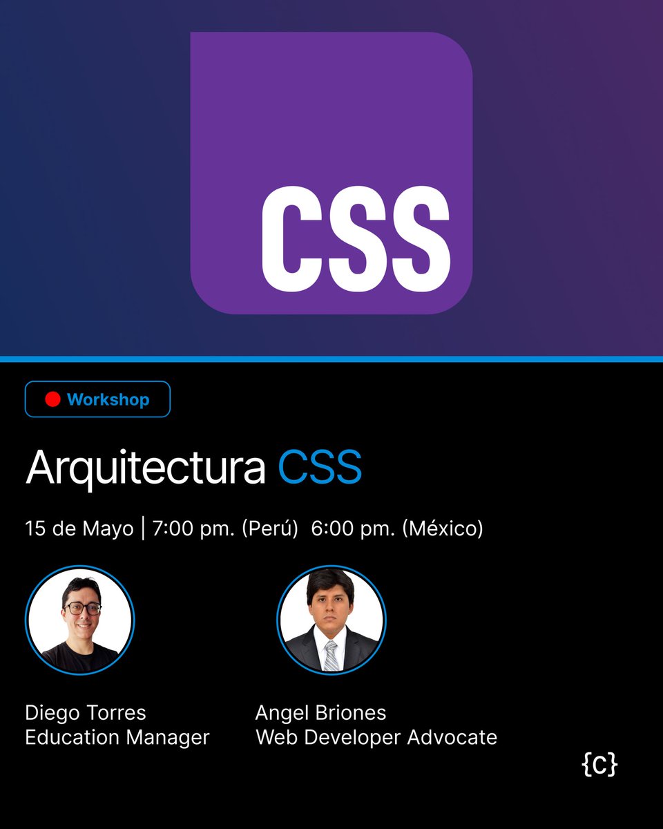 Codeable (@codeable_la) on Twitter photo Asiste a nuestro próximo Workshop, donde aprenderás sobre arquitectura en CSS. 💻✨
¡Transforma tu manera de programar! 🚀 Regístrate aquí 🔗: codeable.la/events
#workshop #evento #css #live #techtalk #programacion #developers #desarrolloweb #softwaredeveloper #codeable Asiste a nuestro próximo Workshop, donde aprenderás sobre arquitectura en CSS. 💻✨
¡Transforma tu manera de programar! 🚀 Regístrate aquí 🔗: codeable.la/events
#workshop #evento #css #live #techtalk #programacion #developers #desarrolloweb #softwaredeveloper #codeable