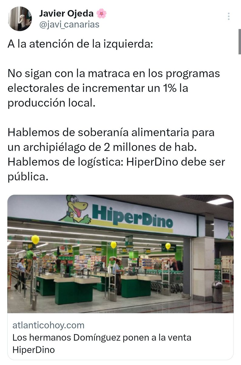 Pues yo creo que tú mandaste un mensaje "a la atención de la izquierda", (cito textual )y la izquierda ha recogido el guante, todos contentos ¿No?
Y si no, pues no lo ofrezcas 👇🏻

x.com/javi_canarias/…