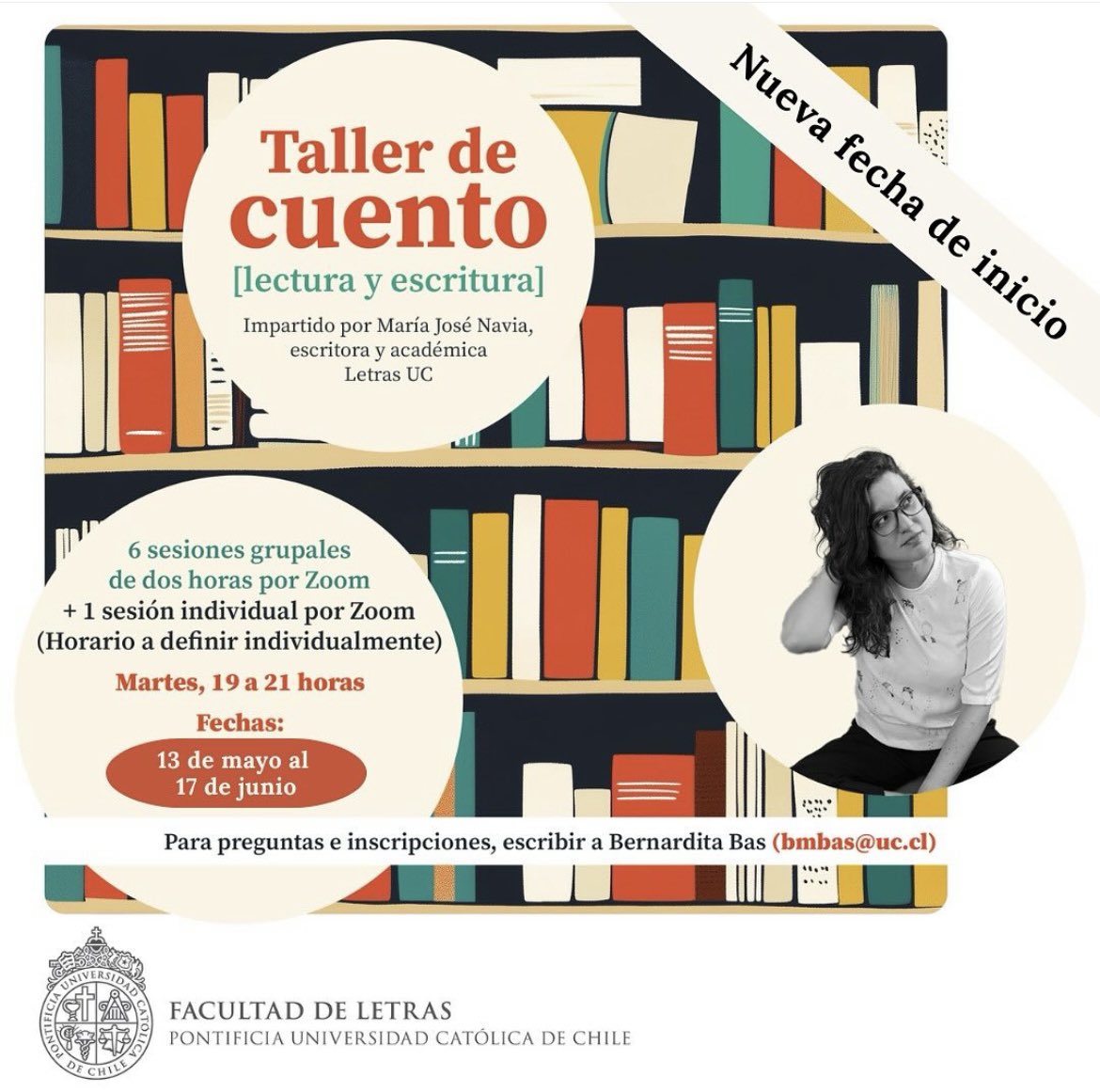 Perdón, última vez que molesto con esto. Pero mañana es el último día para inscribirse en mi taller. Ojalá alguien más se anime por acá. 
(Feliz si me ayudan con un RT también). Es por Zoom; seis sesiones grupales y una individual. 
letras.uc.cl/talleres/talle…