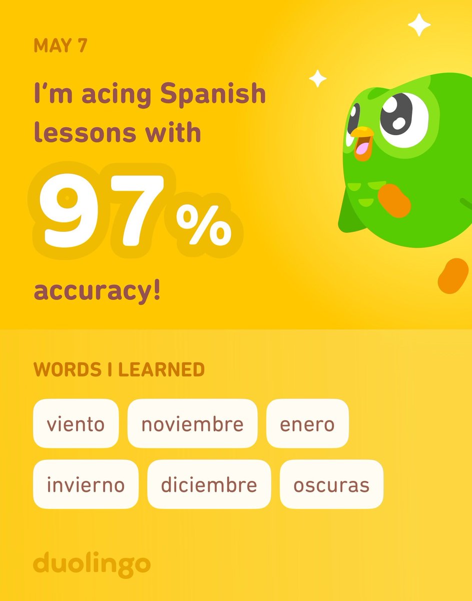 sandovalsuccess's tweet photo. I’m learning Spanish on Duolingo! It’s free, fun, and effective. https://t.co/zhrMJRmVTm