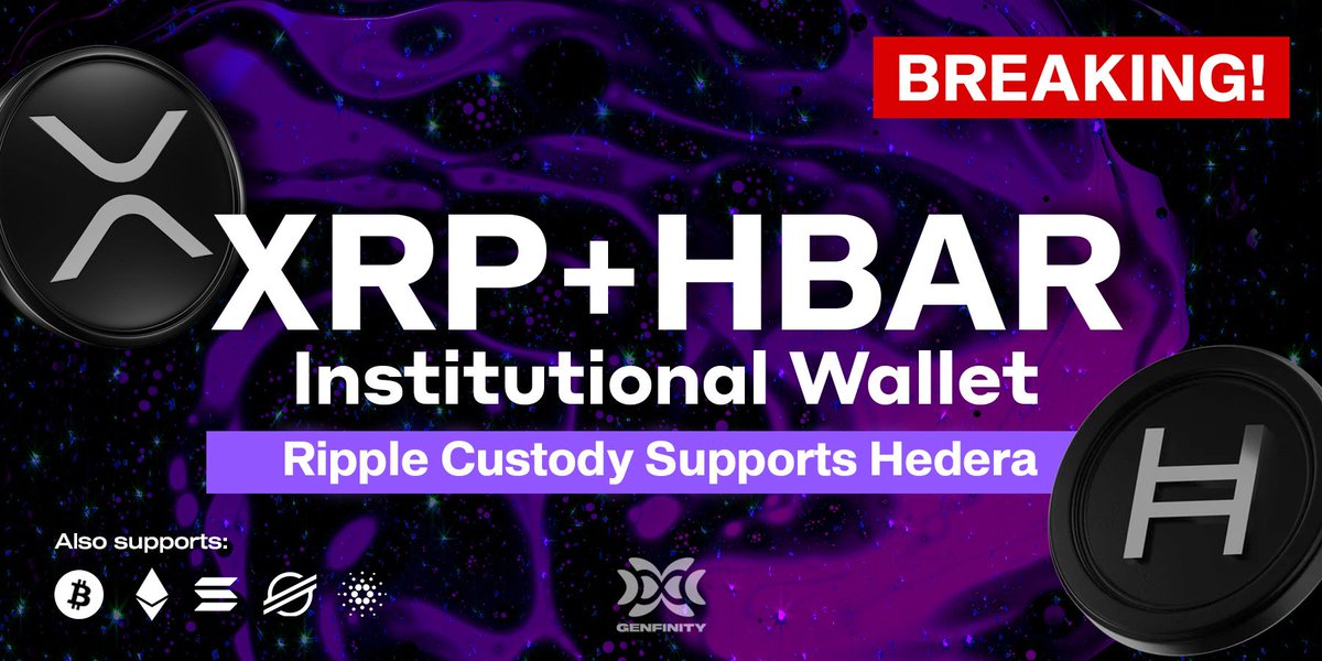 Genfinity's tweet image. BREAKING:

Academic paper confirms Ripple Custody integration with @Hedera — unlocking institutional-grade $XRP + $HBAR wallet via shared MPC custody.

Co-authored by joint ecosystem leaders, with ties to @DeRecAlliance.

Ripple Custody Also Confirmed: $SOL $ADA $ETH $XLM $BTC