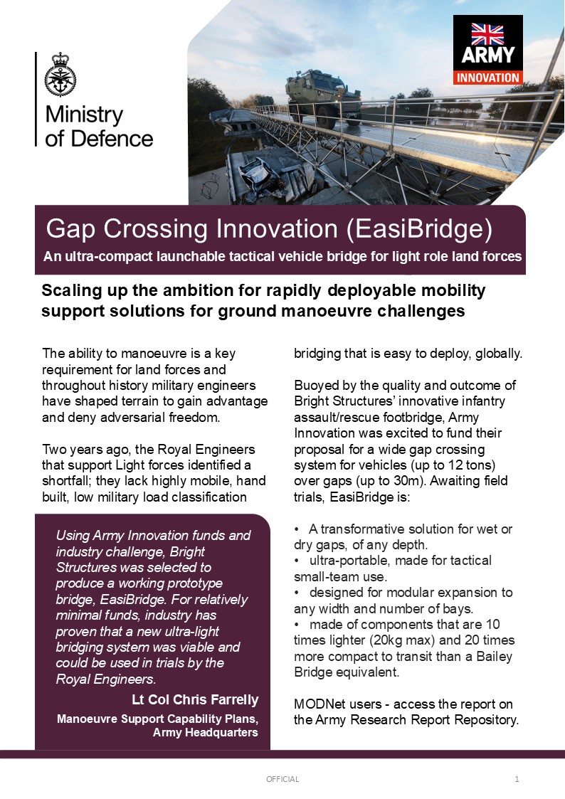 EasiBridge's tweet image. The #EasiBridge difference - PORTABILITY
100' bridge transported in hollow, 2m deck panels
Uniquely compact "Bridge-in-a-Plank"
Proudly supported by @DASAccelerator
@thinkdefence
@nicholadrummond
@UKArmyLogistics
@Proud_Sappers
@agbdrilling
@Havoc_Six
@UKDefJournal
@Commando_Ops