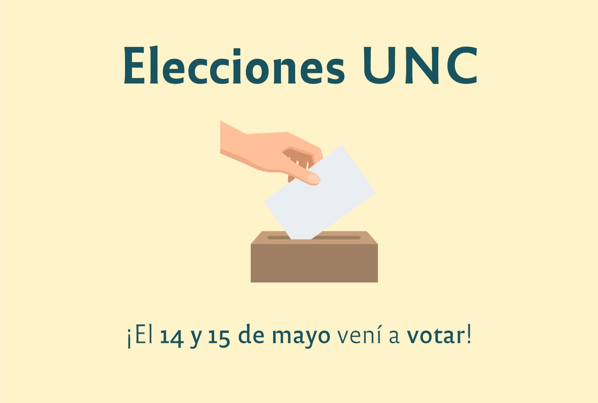 EconomicasUNC's tweet photo. 📷 #EleccionesUNC
El 14 y 15 de mayo las 15 facultades elegimos autoridades decanales y representantes estudiantiles de los consejos directivos y del Consejo Superior, y autoridades de cada Centro de Estudiantes. https://t.co/3JxqJYkqrK