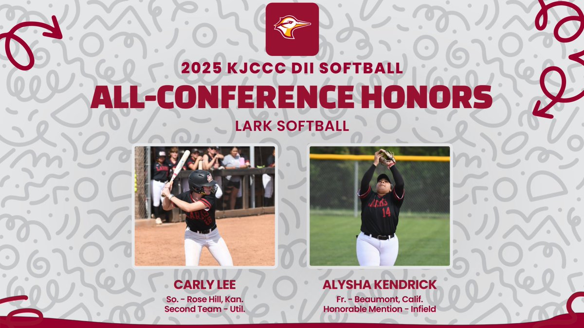Congratulations to Carly Lee and Alysha Kendrick for being named All-KJCCC selections! Carly was named to the second team as a utility player and Alysha earned an honorable mention nod as an infielder. 

Read more at hclarks.com