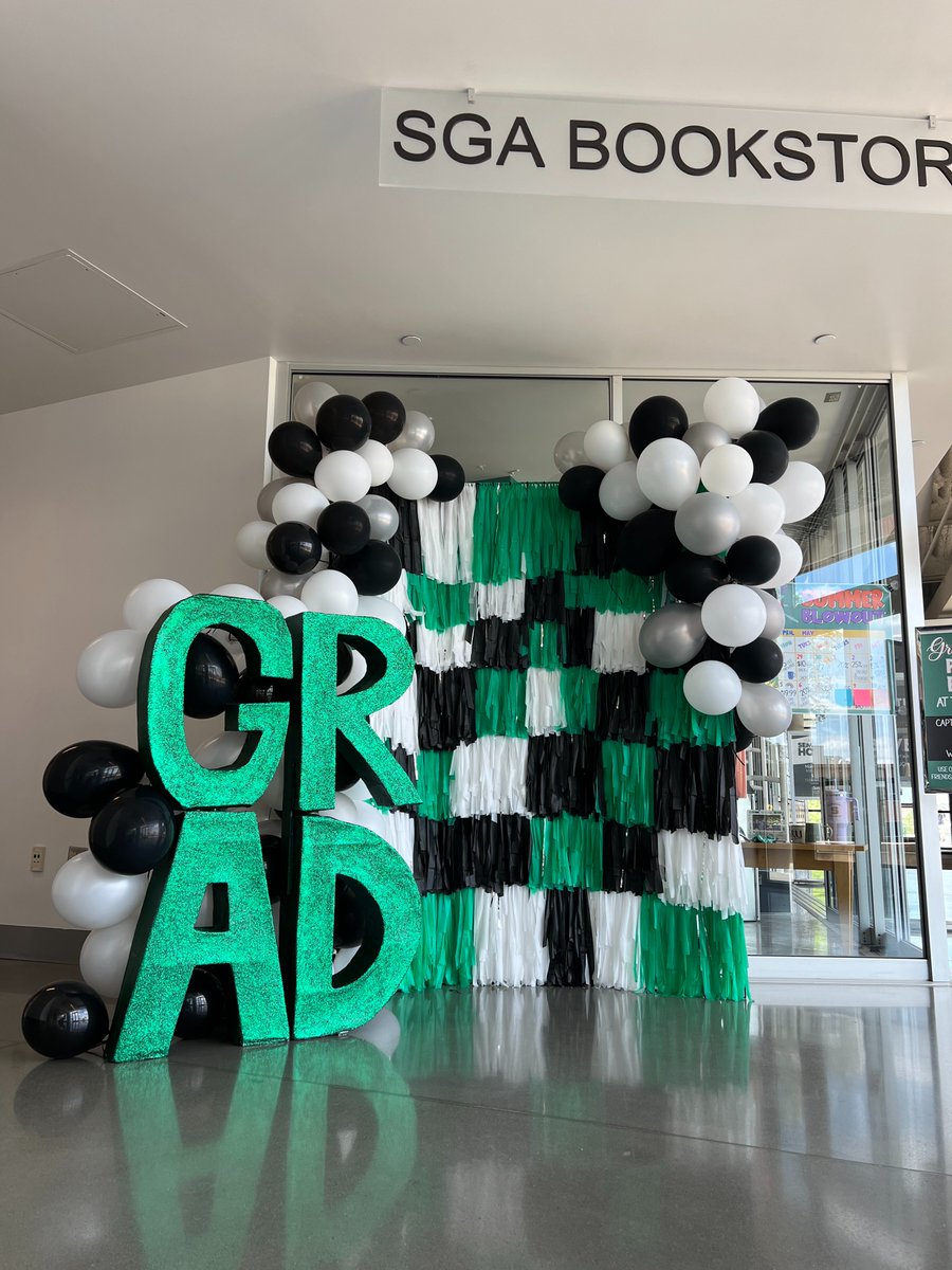 Need a place to take pictures with your graduate? We've got you covered!

Stop by the Bookstore for our free Photo Backdrop to capture memories with family and friends! 🎓

We're SO proud of all the SRU Grads! 💚