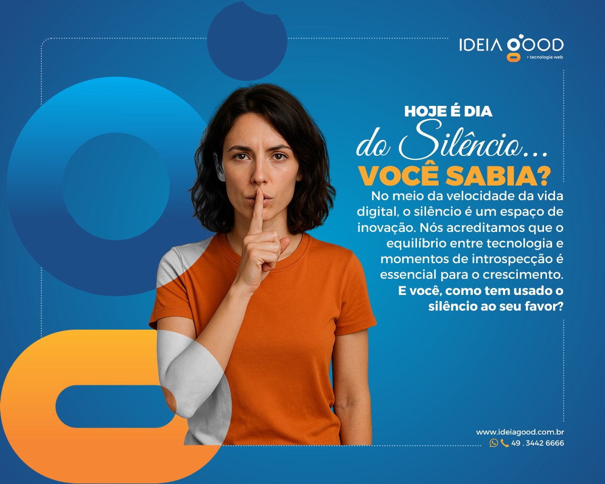 ideiagood's tweet image. Hoje é Dia do Silêncio..., você sabia?

A tecnologia nos conecta ao mundo, mas o silêncio nos conecta a nós mesmos.
Nós acreditamos que o equilíbrio entre tecnologia e momentos de introspecção é essencial para o crescimento. E você, como tem usado o silêncio ao seu favor?