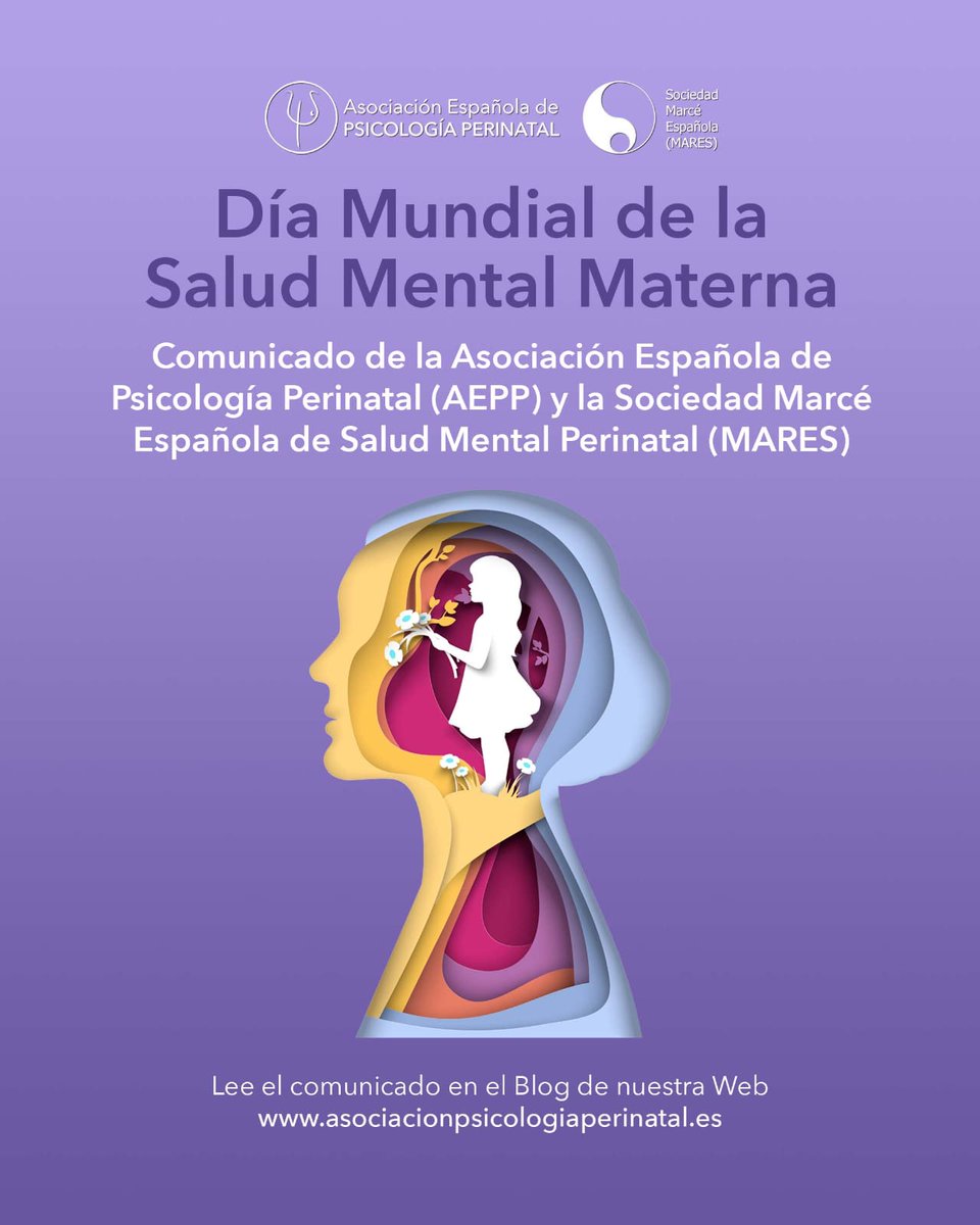💜 Hoy, en el #DíaMundialSaludMentalMaterna, la @AEPPperinatal y la @SociedadMARES nos unimos para visibilizar una realidad urgente:
🧠 La salud mental materna es salud pública. 

📄 Lee el comunicado completo:
asociacionpsicologiaperinatal.es

#PsicologíaPerinatal #MARES2025