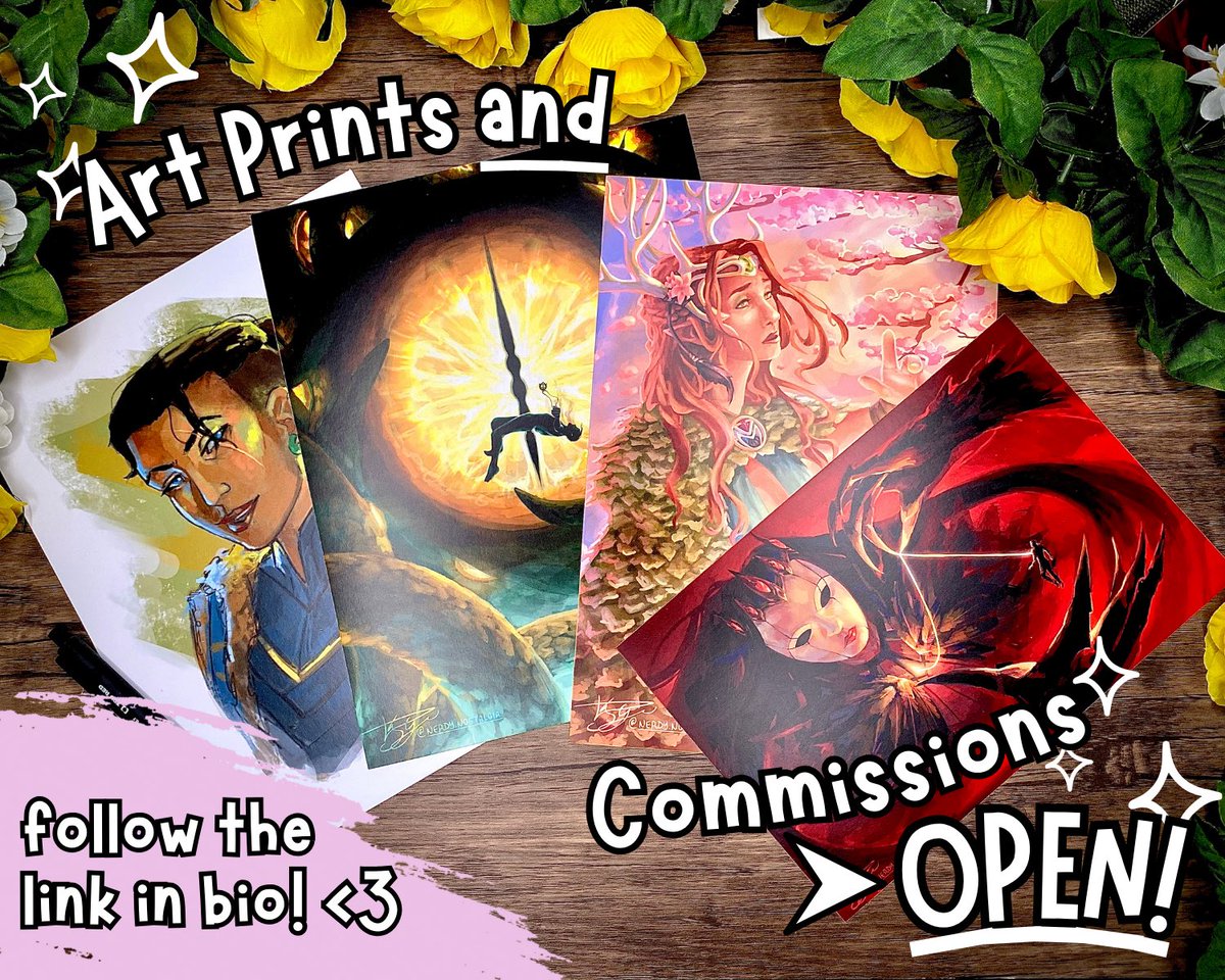 It’s finally here!! Art prints and commissions are OPEN! 🫶
You can find both art and comm forms here:

linktr.ee/nerdynostalgia

Thank you all so much for your support!