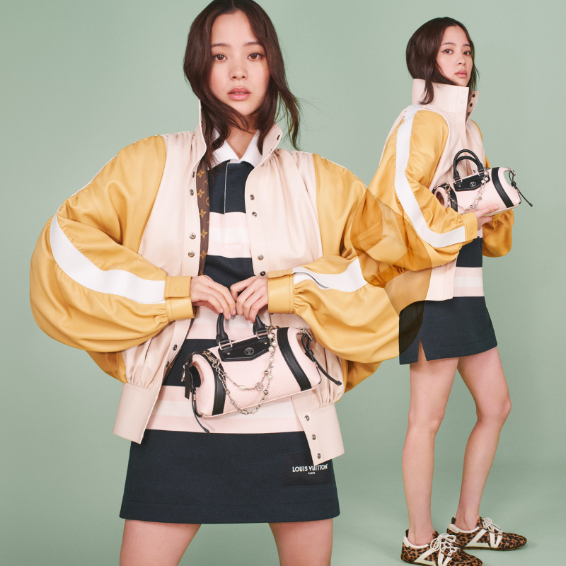 LouisVuitton's tweet photo. For the new #LVPREFALL25 campaign, @TWNGhesquiere's unveils a wardrobe of
enveloping shapes and contrasting accessories — as worn by Friends of the House #NanaOuyang #DevonRoss, #LousAndTheYakuza, and #JadenSmith.
