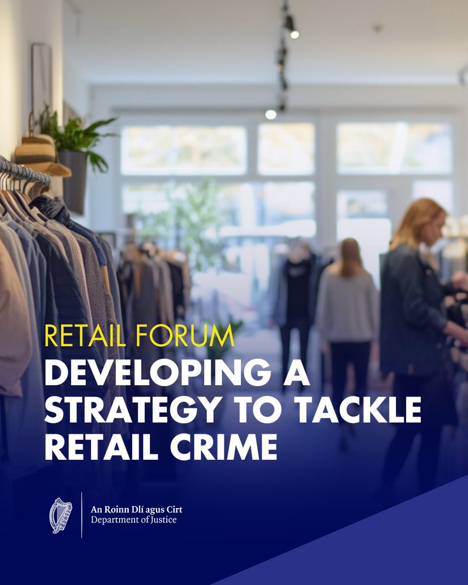 Department of Justice (@deptjusticeirl) on Twitter photo The Retail Forum met today with Ministers <a href="/OCallaghanJim/">Jim O'Callaghan TD</a> and <a href="/Alan_Dillon/">Alan Dillon</a> to share their experience of the effects of retail crime on the sector and to give their recommendations to inform the development of a new Retail Crime Strategy.
gov.ie/en/department-…
#OperationTáirge The Retail Forum met today with Ministers <a href="/OCallaghanJim/">Jim O'Callaghan TD</a> and <a href="/Alan_Dillon/">Alan Dillon</a> to share their experience of the effects of retail crime on the sector and to give their recommendations to inform the development of a new Retail Crime Strategy.
gov.ie/en/department-…
#OperationTáirge
