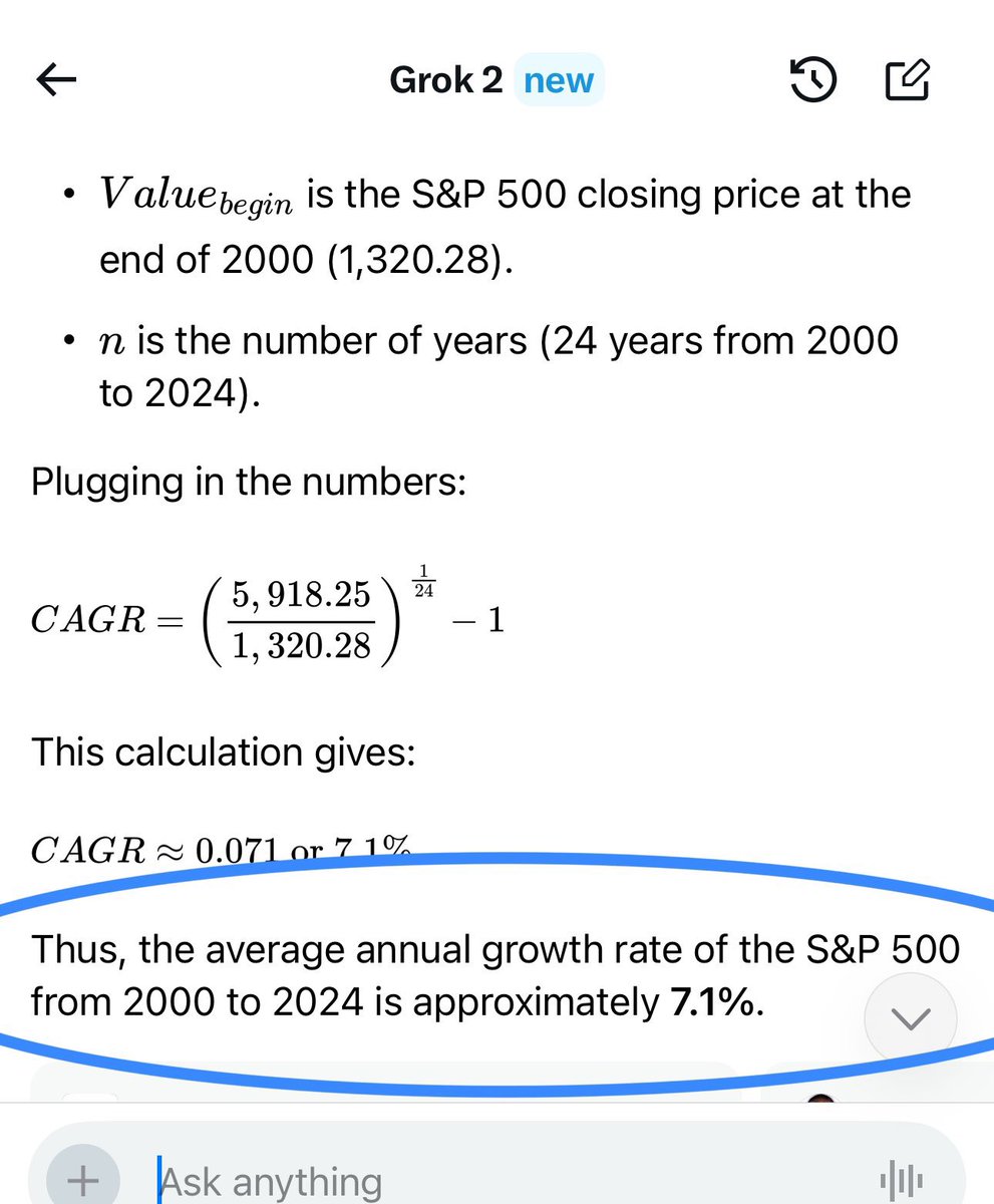 CJ_Johnson17th's tweet image. The growth of the global M2 money supply since 2000 = 7.3%

The growth of the S&amp;amp;P 500 since 2000 = 7.1% 

The S&amp;amp;P500 is the inflation rate

This is why your brokerage account grows but you aren’t getting wealthier

If you want to keep up, S&amp;amp;P500
If you want to get ahead, Bitcoin