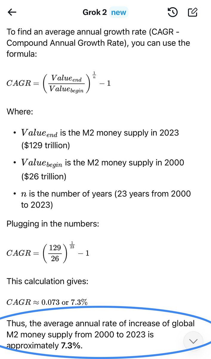 CJ_Johnson17th's tweet image. The growth of the global M2 money supply since 2000 = 7.3%

The growth of the S&amp;amp;P 500 since 2000 = 7.1% 

The S&amp;amp;P500 is the inflation rate

This is why your brokerage account grows but you aren’t getting wealthier

If you want to keep up, S&amp;amp;P500
If you want to get ahead, Bitcoin