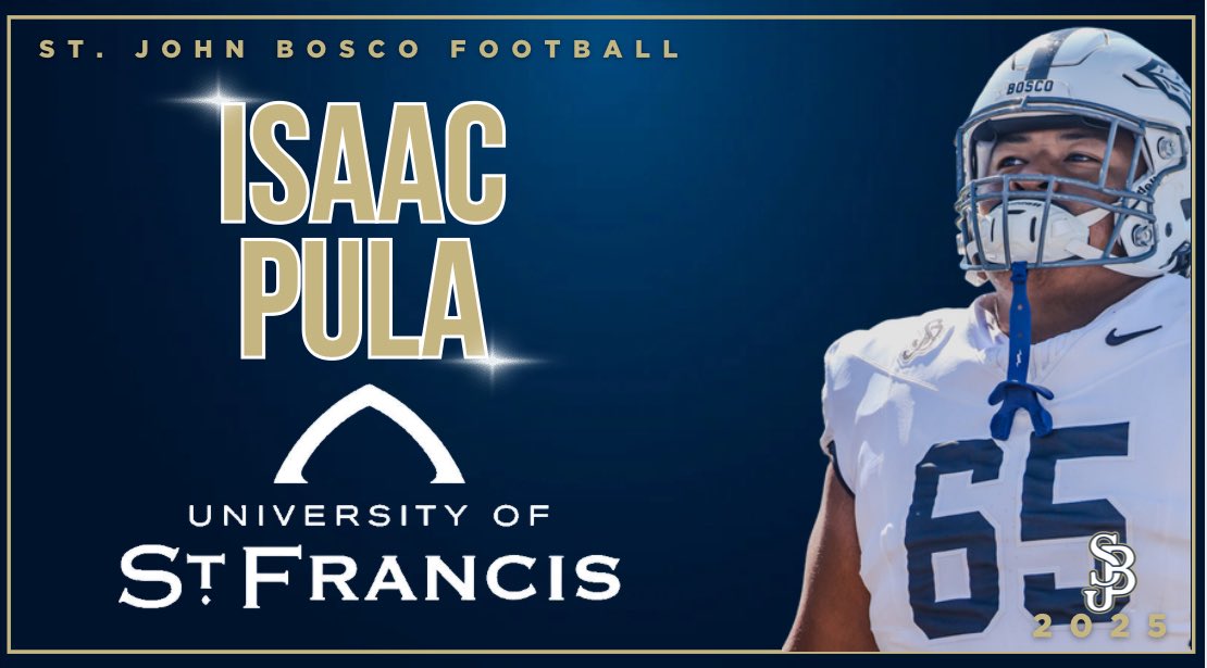 OL Isaac Pula is headed to Illinois and will join the roster at University of St. Francis!
