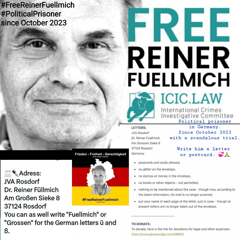 FreeFuellmich's tweet photo. #freeReinerFuellmich ❤️🔥 ❤️🔥 ❤️🔥
#FindTheMistake
#PoliticalPrisoner since Oct.2023
#LetterForReiner ❣❣❣ https://t.co/lTfQBhVNAx