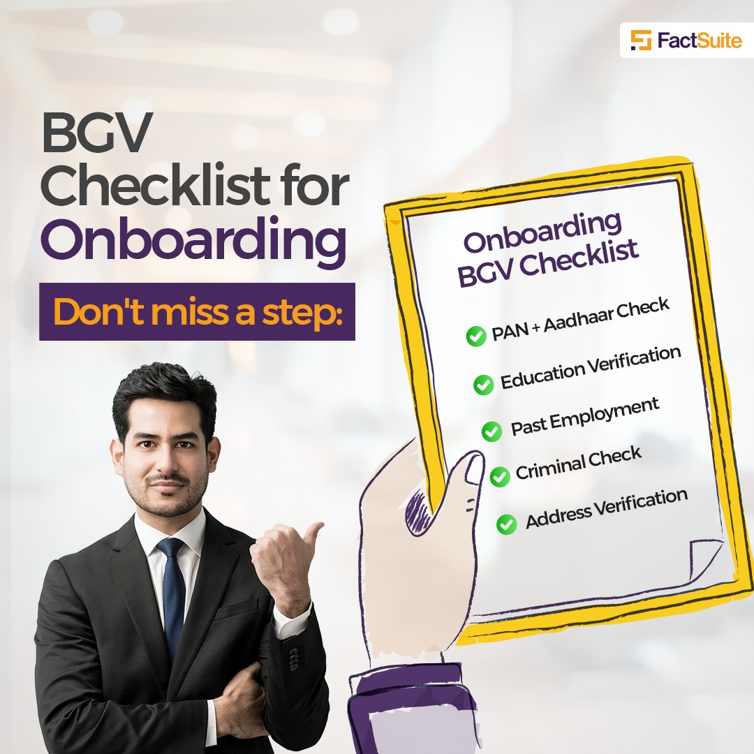FactSuite's tweet image. HRs, bookmark this! Your essential BGV checklist for onboarding without the stress. 🧾📌#OnboardingChecklist #HRTips