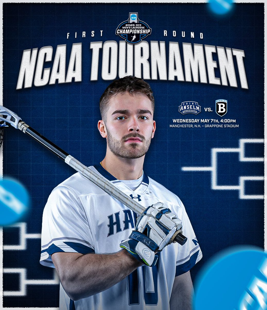 Saint Anselm Menโs Lacrosse (@stahawksmlax) on Twitter photo ๐๐จ๐ฎ๐ซ๐ง๐๐ฒ ๐๐ข๐ฆ๐ ๐
๐ฅ NCAA Championship First Round
๐ #15 / #7 seed Bentley
โฐ 4:00pm ET
๐๏ธ Grappone Stadium
๐ Manchester, N.H.
๐บ flocollege.com/signup?redirecโฆ
๐ saintanselmhawks.com/sidearmstats/mโฆ
๐๏ธ fan.hudl.com/usa/nh/manchesโฆ
#HawksSoarHigher ๐๐จ๐ฎ๐ซ๐ง๐๐ฒ ๐๐ข๐ฆ๐ ๐
๐ฅ NCAA Championship First Round
๐ #15 / #7 seed Bentley
โฐ 4:00pm ET
๐๏ธ Grappone Stadium
๐ Manchester, N.H.
๐บ flocollege.com/signup?redirecโฆ
๐ saintanselmhawks.com/sidearmstats/mโฆ
๐๏ธ fan.hudl.com/usa/nh/manchesโฆ
#HawksSoarHigher