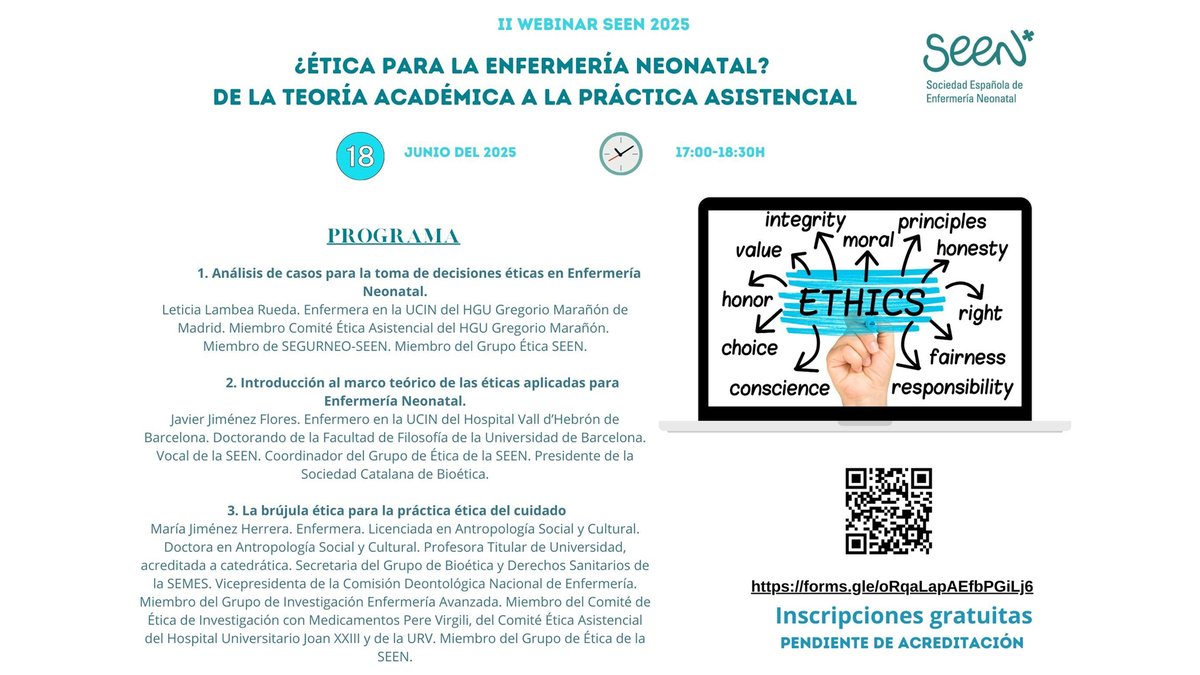 Enfermería Neonatal (@seen_neonatal) on Twitter photo II Webinar SEEN 2025. 
¿Ética para la enfermería neonatal? De la teoría académica a la práctica asistencial
seenenfermeria.com/blog/ii-webina… II Webinar SEEN 2025. 
¿Ética para la enfermería neonatal? De la teoría académica a la práctica asistencial
seenenfermeria.com/blog/ii-webina…