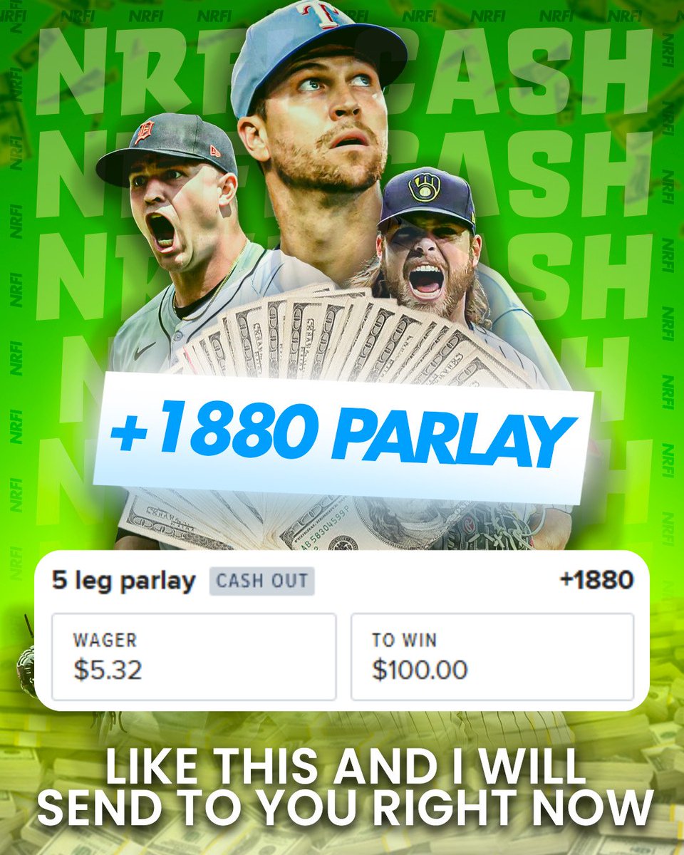 NRFIalgorithm's tweet photo. I went 4-0 on NRFI’s yesterday and cashed a +1200 NRFI parlay. 

Today, I have a 5-leg +1880 1st inning parlay ready to share.

❤️ this post &amp; I will DM it to you today !! https://t.co/LL1iKGUzyr