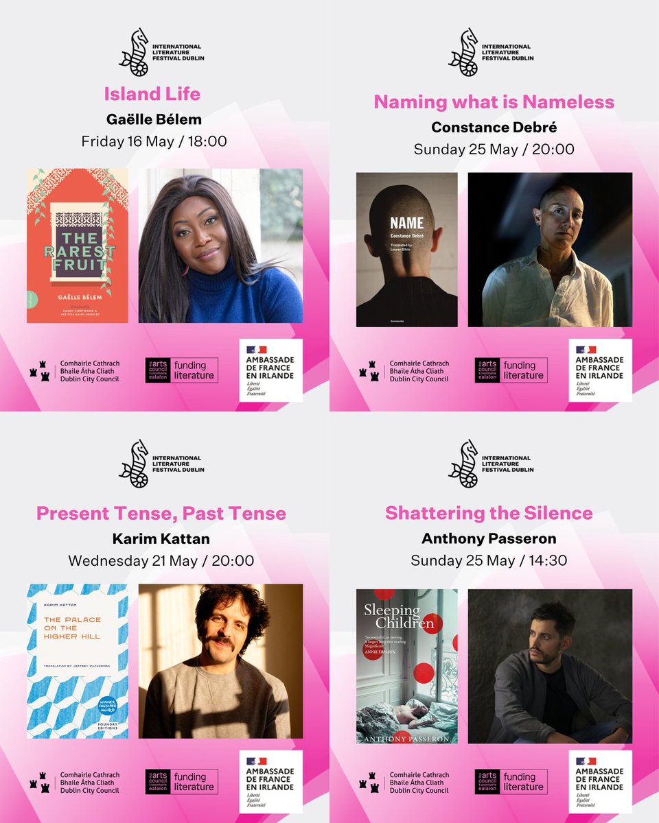 France in Ireland ๐ซ๐ท ๐ช๐บ (@franceinireland) on Twitter photo We are delighted to welcome 4 great ๐ซ๐ท voices at @ilfdublin this May:
๐ Gaรซlle Bรฉlem | Karim Kattan | Anthony Passeron | Constance Debrรฉ
Unflinching takes on identity, history & imagination.
๐๏ธ 16โ25 May in Merrion Square
๐๏ธ ilfdublin.com
<a href="/bullaunpress/">Bullaun Press</a> #ILFD2025 We are delighted to welcome 4 great ๐ซ๐ท voices at @ilfdublin this May:
๐ Gaรซlle Bรฉlem | Karim Kattan | Anthony Passeron | Constance Debrรฉ
Unflinching takes on identity, history & imagination.
๐๏ธ 16โ25 May in Merrion Square
๐๏ธ ilfdublin.com
<a href="/bullaunpress/">Bullaun Press</a> #ILFD2025