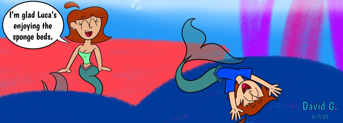 SparkCartoons's tweet photo. Luca on the sponge beds
One of Luca’s happy places that he goes to get away from royal duties, is the sponge beds. And his sister, Misty, is willing to bring him.
#LucaOfTheSeas #SpongeBeds #Mermaids #RoyalMerfolk #MerboyPrince #MerMay2025 #UnderTheSea #BlueLightningDoodles https://t.co/bh7332ZeQc