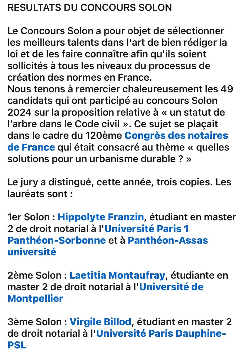 Guylain Clamour (@gclamour) on Twitter photo Félicitations à Laetitia Montaufray, étudiante en Master II Droit Notarial de notre <a href="/Faculte_DSP_UM/">Faculté Droit et Science politique de Montpellier</a>, qui décroche une seconde place au prestigieux concours Solon ! Félicitations à Laetitia Montaufray, étudiante en Master II Droit Notarial de notre <a href="/Faculte_DSP_UM/">Faculté Droit et Science politique de Montpellier</a>, qui décroche une seconde place au prestigieux concours Solon !