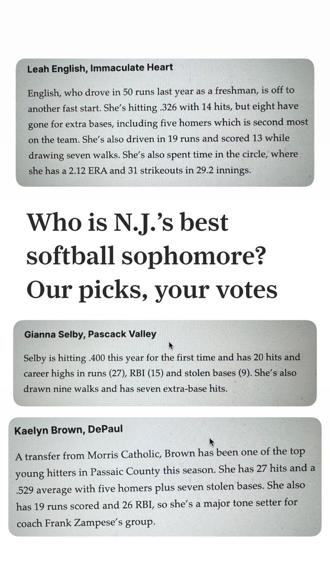 The time spent in the cage during fall and winter is paying off this spring. I'm proud of these three for being recognized for their play as part of a talented 2027 class.

<a href="/LeahEnglish2027/">Leah English 2027</a> 
<a href="/gselby22/">Gianna Selby</a> 
<a href="/Kaelyn_Brown1/">Kaelyn Brown• KB</a>