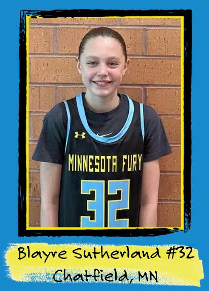 So-Minn Fury 2031 Blue (@sominnfury2031) on Twitter photo Meet the players: Blayre. She is a sniper from 3 and an excellent finisher around the hoop. This is her first year with So-Minn Fury. <a href="/GBBChatfield/">Chatfield Girls Basketball</a> <a href="/SoMinnFury/">So-Minn Fury</a> Meet the players: Blayre. She is a sniper from 3 and an excellent finisher around the hoop. This is her first year with So-Minn Fury. <a href="/GBBChatfield/">Chatfield Girls Basketball</a> <a href="/SoMinnFury/">So-Minn Fury</a>