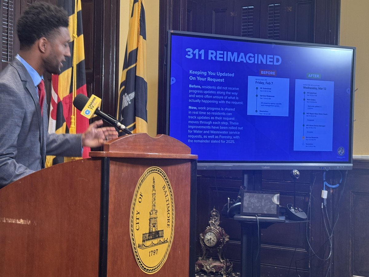 BaltimoreCA (@baltimorecao) on Twitter photo Today, <a href="/MayorBMScott/">Brandon M. Scott</a> announced 311 Reimagined!
<a href="/BaltOPI/">Baltimore Office of Performance & Innovation</a> + <a href="/BaltimoreCityIT/">Baltimore City Office of Information & Technology</a> outlined a set of technical fixes, enhanced communication to residents on the status of tickets, the summer release of a public facing portal + more, to improve 311 for our residents. Today, <a href="/MayorBMScott/">Brandon M. Scott</a> announced 311 Reimagined!
<a href="/BaltOPI/">Baltimore Office of Performance & Innovation</a> + <a href="/BaltimoreCityIT/">Baltimore City Office of Information & Technology</a> outlined a set of technical fixes, enhanced communication to residents on the status of tickets, the summer release of a public facing portal + more, to improve 311 for our residents.