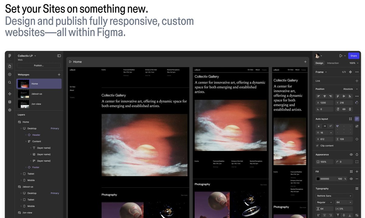 Figma just announced Sites.  The UI looks... familiar...