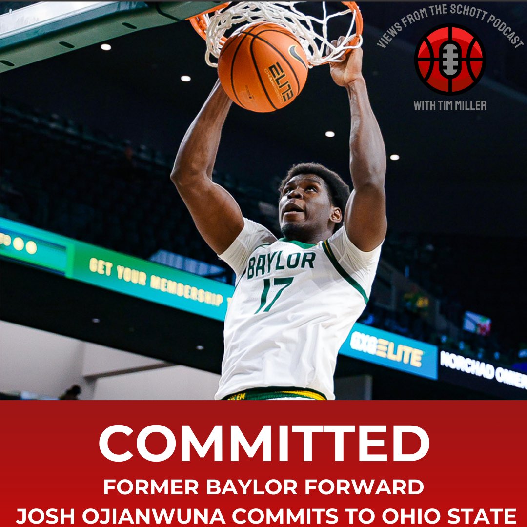 Views From The Schott Podcast (@theschottpod) on Twitter photo ๐จ NEW COMMITMENT ๐จ
Former Baylor center Josh Ojianwuna has committed to Ohio State.
The four-star big man averaged 7.3 PPG and 6.2 RPG with a 99th percentile FG% last season.
The Buckeyes lock in a frontcourt anchor thanks in part to support from <a href="/TheFoundation1_/">THE Foundation</a>. ๐จ NEW COMMITMENT ๐จ
Former Baylor center Josh Ojianwuna has committed to Ohio State.
The four-star big man averaged 7.3 PPG and 6.2 RPG with a 99th percentile FG% last season.
The Buckeyes lock in a frontcourt anchor thanks in part to support from <a href="/TheFoundation1_/">THE Foundation</a>.