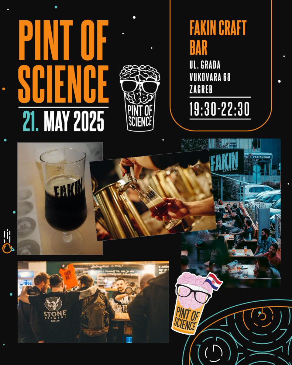 Pint of Science Croatia 🧠🦠🚀🔬🤖👾🌎🧫🦖 (@pintofsciencehr) on Twitter photo 🧠U Zagrebu:
🍺19.05 <a href="/ritam_grada/">ritam grada zagreb</a>
🍺20.05 Crni Mačak
🍺21.05 <a href="/BarFakin/">BarFakin</a>
2/2
#pint25 #pint25HR #pintofscience #zagreb
<a href="/udruga_penkala/">Udruga Penkala</a> 🧠U Zagrebu:
🍺19.05 <a href="/ritam_grada/">ritam grada zagreb</a>
🍺20.05 Crni Mačak
🍺21.05 <a href="/BarFakin/">BarFakin</a>
2/2
#pint25 #pint25HR #pintofscience #zagreb
<a href="/udruga_penkala/">Udruga Penkala</a>