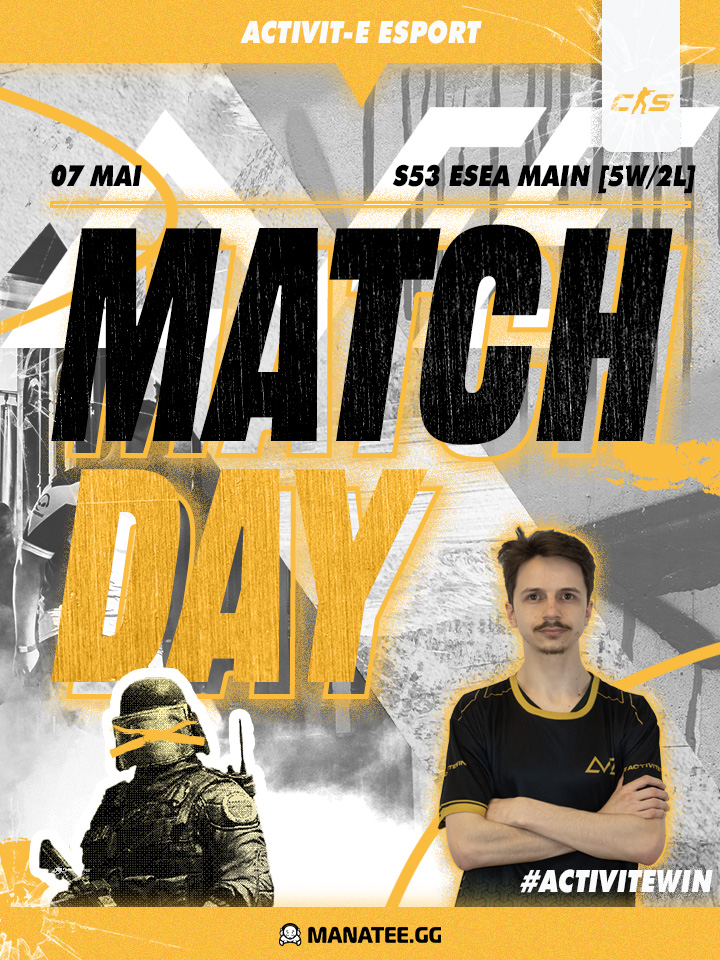 ACTIVIT-E (@esportactivite) on Twitter photo 💣#CS2 | S53 <a href="/ESEA/">ESEA League</a> MAIN
Ce soir c'est MATCH !!
Deux défaites, c’est déjà de trop. Pas question d’en concéder une troisième. Ils vont tout donné ! 👊🔥
⏰ 20h
🆚 Zennox ACA
🎙️ twitch.tv/activitesport 💣#CS2 | S53 <a href="/ESEA/">ESEA League</a> MAIN
Ce soir c'est MATCH !!
Deux défaites, c’est déjà de trop. Pas question d’en concéder une troisième. Ils vont tout donné ! 👊🔥
⏰ 20h
🆚 Zennox ACA
🎙️ twitch.tv/activitesport