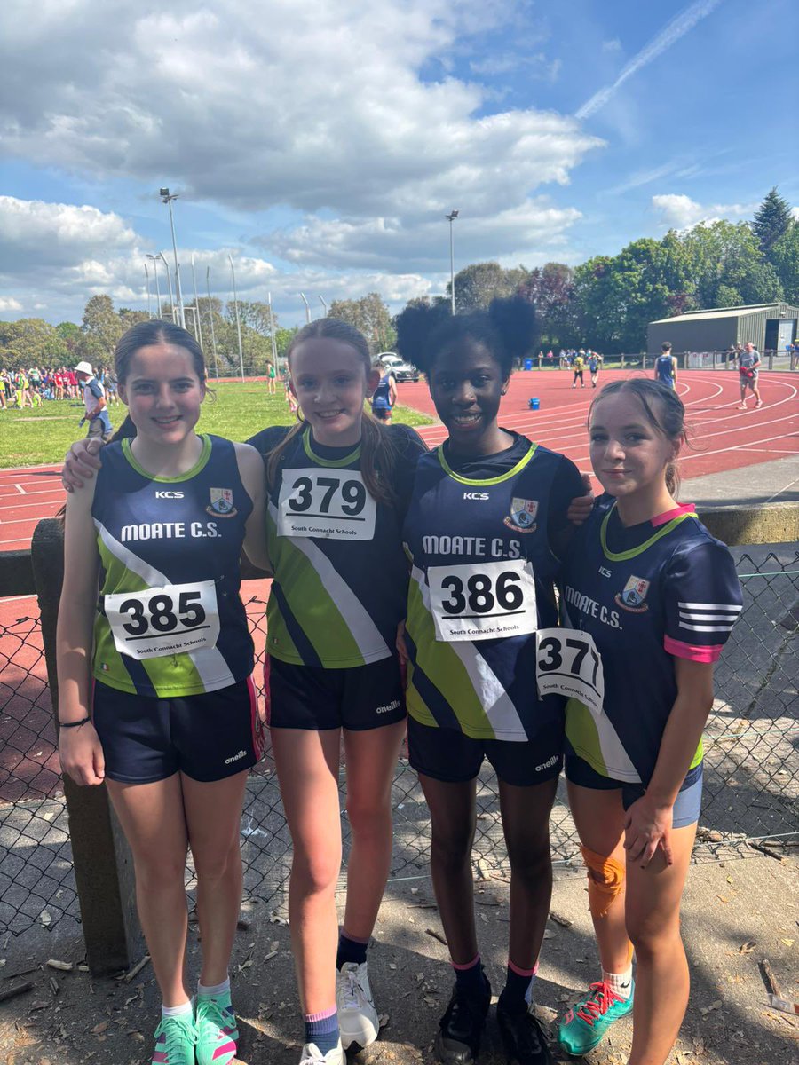 South Connacht Track and Field Champions. 
Congrats to the following who have qualified for the Finals. Aoife Cronin 75m Hurdles, Adedoyin Showunmi 200m sprint, Emily Galvin Javelin , Cormac Murray 75m Hurdles, Nathan Marsh Javelin &amp; Ally Duffy 1500m race. 👏