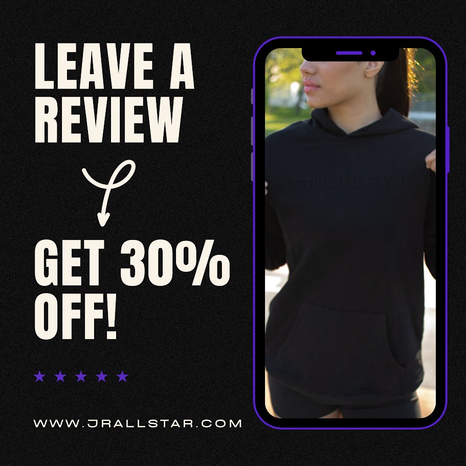 Leave a review ➡️ Get 30% off your next hoodie purchase!

Have you purchased one of our hoodies? Let us know what you think! 😁 Visit jrallstar.com/shop, click on the hoodie you purchased &amp; click on the review tab towards the bottom of the page.