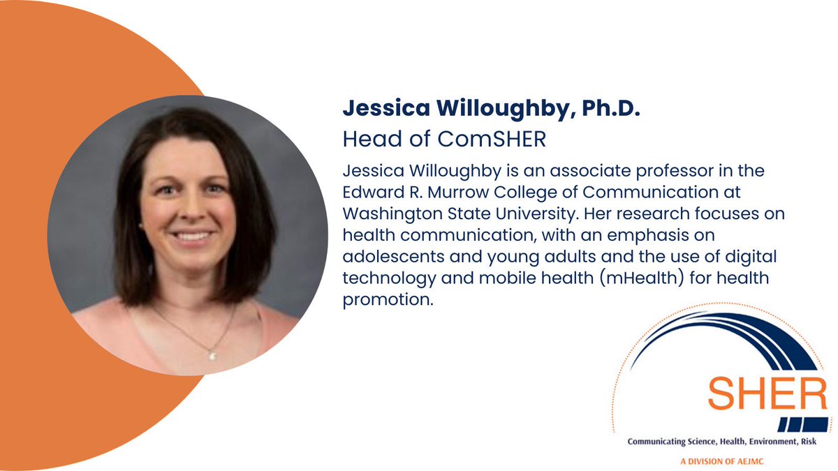 AEJMC_ComSHER's tweet photo. Welcome to our Leadership Spotlight series! This week, we are featuring our ComSHER Head, Dr. Jessica Willoughby! For more information, see https://t.co/lA2TCBEhO8
#ComSHER #AEJMC https://t.co/9GOmqjaAIX