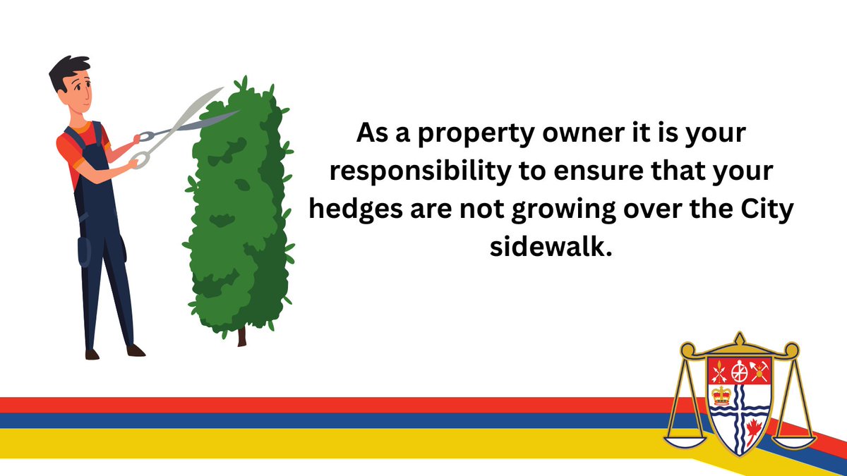Please ensure sidewalks are accessible for everyone by keeping the hedges and bushes on your property trimmed back. #OttCity