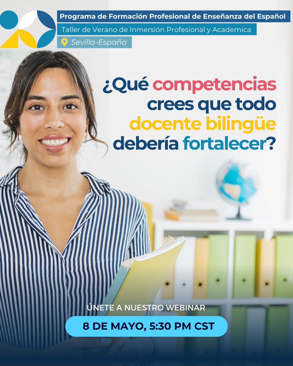 What skills should every bilingual teacher strengthen today?
Discover them today in our live conversation on teacher training in Spain 🇪🇸
🗓️ May 8 – 5:30 PM CT
🔗 Register: forms.gle/HzoaJVp1KHghHr…
🌐 Zoom: us06web.zoom.us/j/89118018815?…