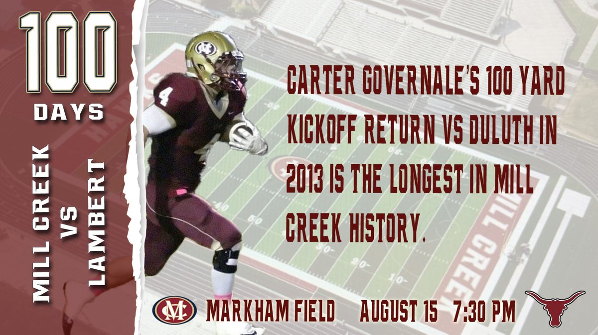 THE COUNTDOWN TO THE 2025 SEASON IS ON! 100 Days Until Mill Creek kicks off the season at Markham Field vs Lambert!   #IMPACT | #CompeteToSucceed