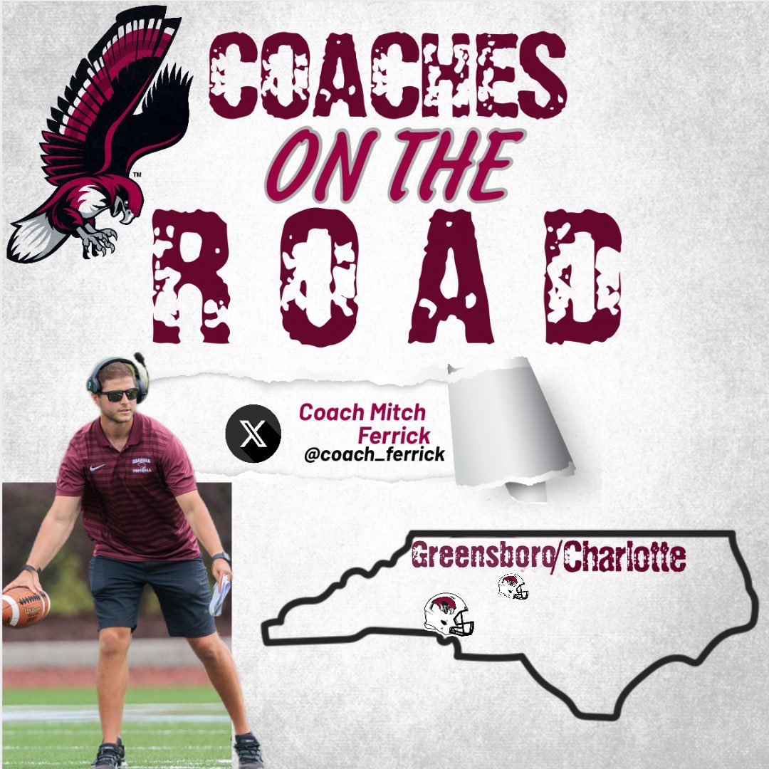 Roanoke College Football (@roanokefb) on Twitter photo ๐จOur coaches are on the road!๐จ
<a href="/CoachGiancola/">Mike Giancola</a> | NOVA
<a href="/CoachSprad_3/">Tony Spradlin</a> | I-81 Corridor/Southside
<a href="/Coach_Ven3/">Coach Darren Venable</a> | 757/Richmond/Raleigh
<a href="/Coach_Ferrick/">Mitch Ferrick</a> | Greensboro/Charlotte
#WinTheOUTS #AllAboard26 ๐จOur coaches are on the road!๐จ
<a href="/CoachGiancola/">Mike Giancola</a> | NOVA
<a href="/CoachSprad_3/">Tony Spradlin</a> | I-81 Corridor/Southside
<a href="/Coach_Ven3/">Coach Darren Venable</a> | 757/Richmond/Raleigh
<a href="/Coach_Ferrick/">Mitch Ferrick</a> | Greensboro/Charlotte
#WinTheOUTS #AllAboard26