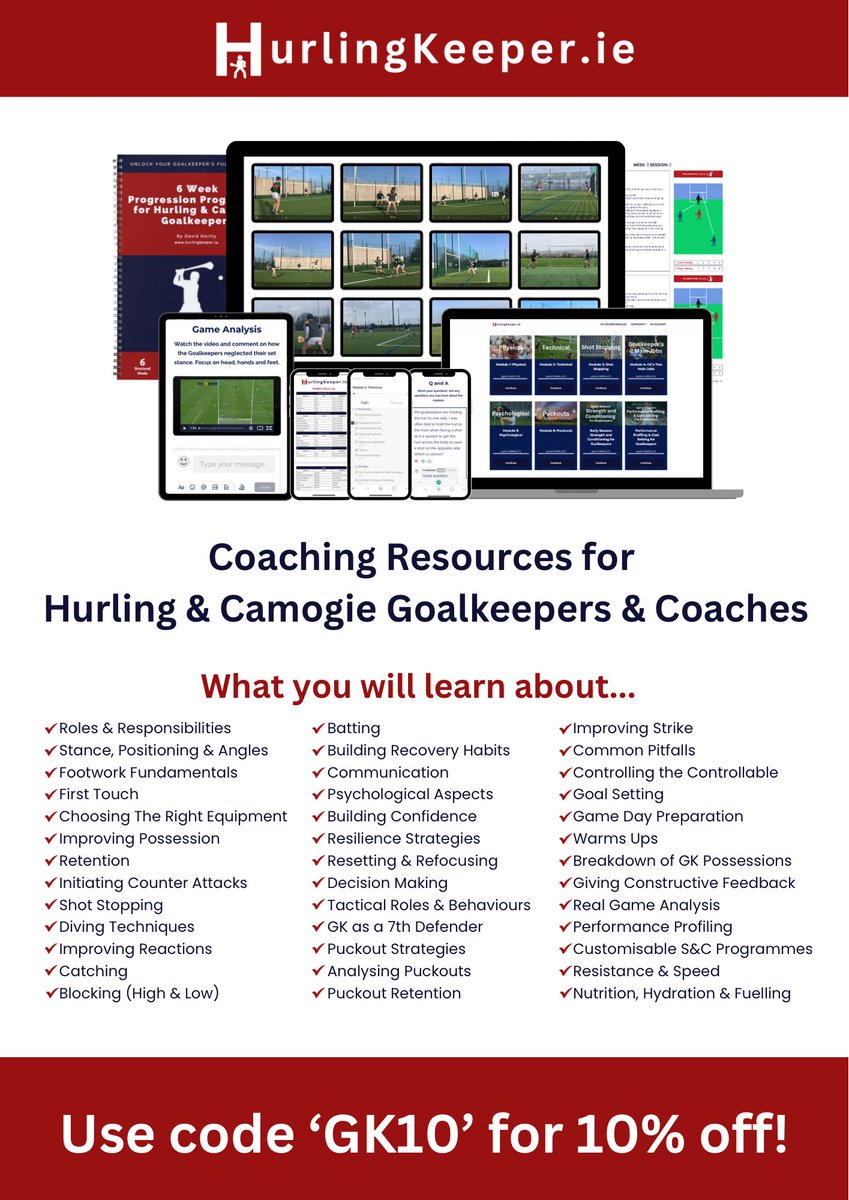 Ideal for hurling &amp; camogie goalkeepers, coaches and parents of young goalkeepers 👇🏼
