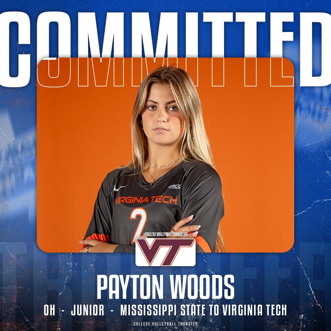 College VBall Transfers (@cvbtransfers) on Twitter photo ๐ง๐ฟ๐ฎ๐ป๐๐ณ๐ฒ๐ฟ
โ๏ธ: Payton Woods
๐: OH
๐: Junior
โฌ
๏ธ: Mississippi State
โก๏ธ: <a href="/HokiesVB/">Virginia Tech Volleyball</a>
โ: <a href="/Paytonwoods31/">Payton Woods</a>
#CollegeVBTransfers | #NCAAWVB ๐ง๐ฟ๐ฎ๐ป๐๐ณ๐ฒ๐ฟ
โ๏ธ: Payton Woods
๐: OH
๐: Junior
โฌ
๏ธ: Mississippi State
โก๏ธ: <a href="/HokiesVB/">Virginia Tech Volleyball</a>
โ: <a href="/Paytonwoods31/">Payton Woods</a>
#CollegeVBTransfers | #NCAAWVB