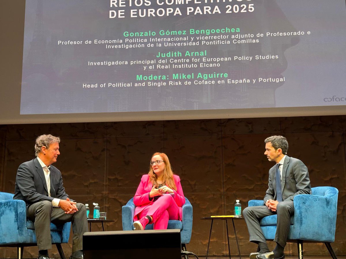 Judith Arnal (@judith_arnal) on Twitter photo Ha sido todo un placer participar en la conferencia anual de riesgo país de <a href="/coface/">Coface Group</a> en la mesa redonda sobre la competitividad🇪🇺, compartiendo reflexiones con <a href="/GGBengoechea/">Gonzalo Gómez Bengoechea</a>, bajo la hábil moderación de <a href="/MikelMaguirre/">Mikel AguirreUzkiano</a>.
Algunas reflexiones en 🧵 Ha sido todo un placer participar en la conferencia anual de riesgo país de <a href="/coface/">Coface Group</a> en la mesa redonda sobre la competitividad🇪🇺, compartiendo reflexiones con <a href="/GGBengoechea/">Gonzalo Gómez Bengoechea</a>, bajo la hábil moderación de <a href="/MikelMaguirre/">Mikel AguirreUzkiano</a>.
Algunas reflexiones en 🧵