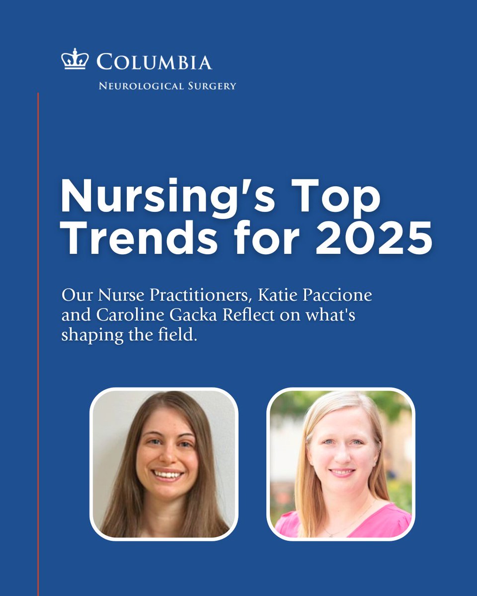Columbia Neurosurgery (@columbianeuro) on Twitter photo This #NursesWeek, weâre spotlighting trends in neurosurgical nursing with Katie Paccione & Caroline Gacka.
From expanding roles to focusing on mental health, they reflect on whatâs changing & what must stay human đ
Read more:Â bit.ly/3Z2wy0C
<a href="/dontclockoutorg/">Donât Clock Out</a> This #NursesWeek, weâre spotlighting trends in neurosurgical nursing with Katie Paccione & Caroline Gacka.
From expanding roles to focusing on mental health, they reflect on whatâs changing & what must stay human đ
Read more:Â bit.ly/3Z2wy0C
<a href="/dontclockoutorg/">Donât Clock Out</a>