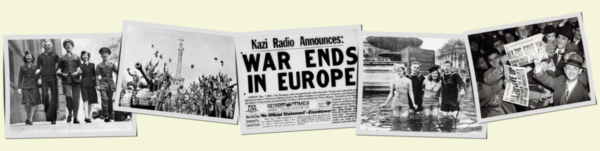 May 8 is the 80th anniversary of Victory in Europe Day! View photos of the celebrations in London, Paris, Moscow, NYC, Toronto, Stockholm... #VE80 #veday en.geneanet.org/genealogyblog/…