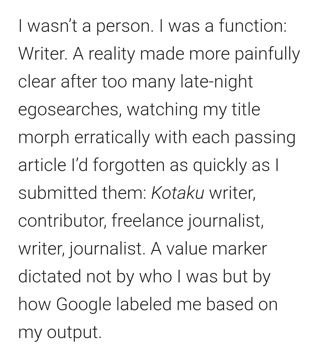 Got personal with this one.