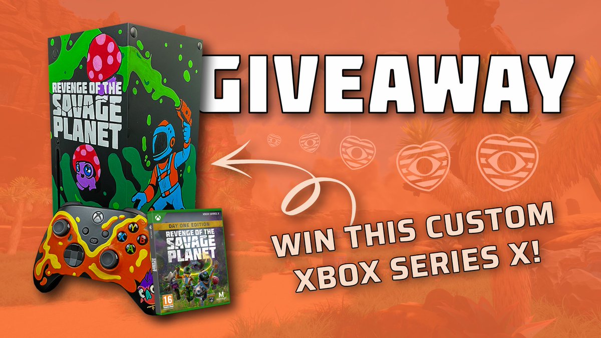 Revenge of the Savage Planet (@savageplanethub) on Twitter photo 🎮 GIVEAWAY 🎮
We're celebrating our early access launch with this CUSTOM Xbox Series X & a copy of our Day One Edition 🤩 To enter:
🟠 Like & retweet
🟠 Reply with #ROTSP
🟠 Follow <a href="/SavagePlanetHub/">Revenge of the Savage Planet - OUT NOW! 🚀</a> 🎮 GIVEAWAY 🎮
We're celebrating our early access launch with this CUSTOM Xbox Series X & a copy of our Day One Edition 🤩 To enter:
🟠 Like & retweet
🟠 Reply with #ROTSP
🟠 Follow <a href="/SavagePlanetHub/">Revenge of the Savage Planet - OUT NOW! 🚀</a>