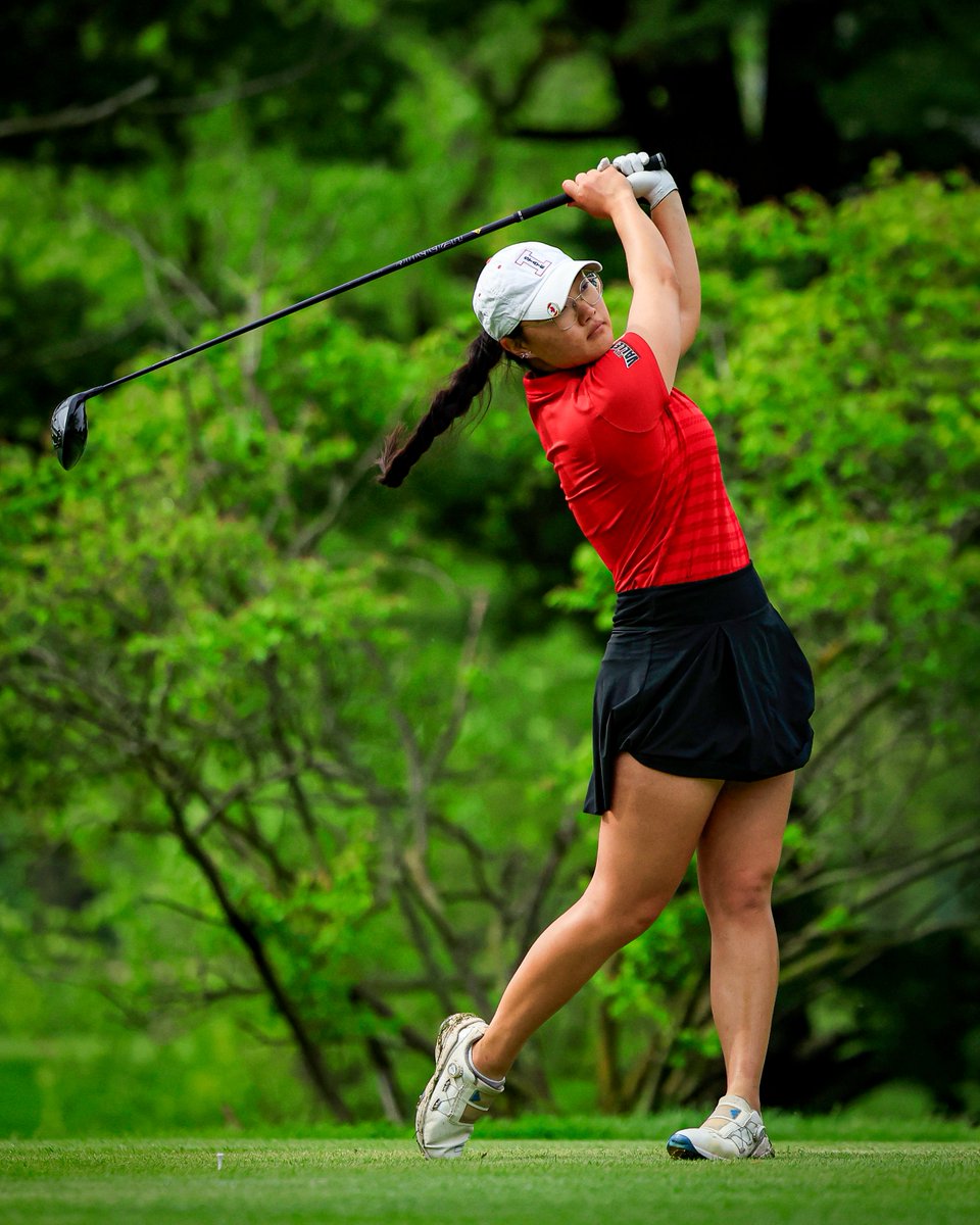 With an eagle on the par-five fourth hole, Jinyoung Yun drops to +2 on the day for ISU in the final round of the NCAA Columbus Regional.